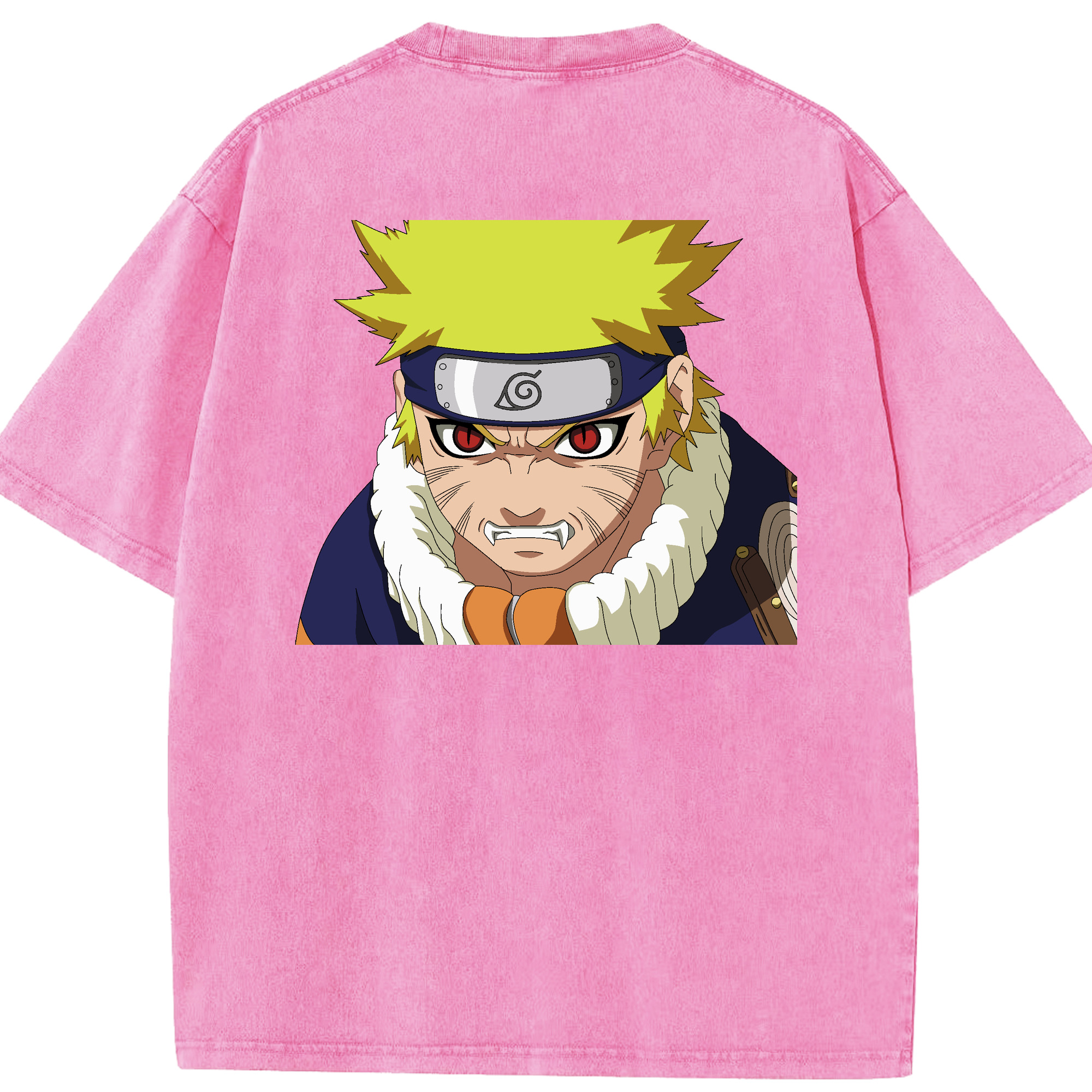 （画像用） NARUTO -ナルト- うずまき ナルト Uzumaki Naruto 綿100% ヴィンテージ風 半袖Tシャツ（背面プリント）